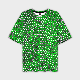 Мужская футболка oversize 3D с принтом Белые пузырьки на зелёном фоне ,  |  | 