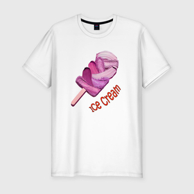 Мужская футболка хлопок Slim с принтом Мороженое   ice cream в Кировске, 92% хлопок, 8% лайкра | приталенный силуэт, круглый вырез ворота, длина до линии бедра, короткий рукав | Тематика изображения на принте: 