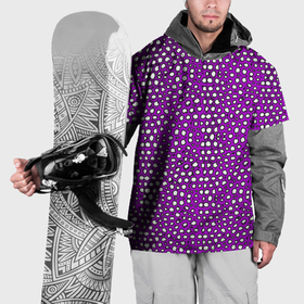 Накидка на куртку 3D с принтом Белые пузырьки на фиолетовом фоне в Тюмени, 100% полиэстер |  | 