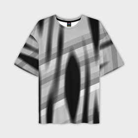 Мужская футболка oversize 3D с принтом Черные размытые овалы и полосы в Тюмени,  |  | Тематика изображения на принте: 