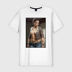 Мужская футболка хлопок Slim с принтом Half life   hot alyx в Новосибирске, 92% хлопок, 8% лайкра | приталенный силуэт, круглый вырез ворота, длина до линии бедра, короткий рукав | 