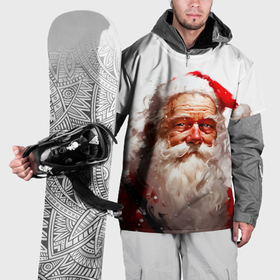 Накидка на куртку 3D с принтом Добрый Санта   мазки краски в Кировске, 100% полиэстер |  | 