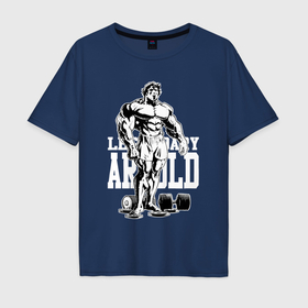 Мужская футболка хлопок Oversize с принтом Legendary Arnold   comix style в Новосибирске, 100% хлопок | свободный крой, круглый ворот, “спинка” длиннее передней части | 