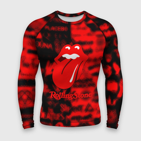 Мужской рашгард 3D с принтом Rolling Stones logo групп в Тюмени,  |  | 