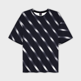 Мужская футболка oversize 3D с принтом Чёрно фиолетовый переливающиеся полосы ,  |  | Тематика изображения на принте: 
