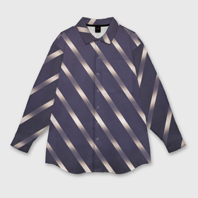 Мужская рубашка oversize 3D с принтом Полосы фиолетовые переливающиеся в Курске,  |  | 