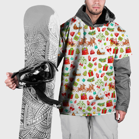 Накидка на куртку 3D с принтом Новогодний патерн в Белгороде, 100% полиэстер |  | 