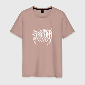 Мужская футболка хлопок с принтом Death metal ImSHAITAN logo , 100% хлопок | прямой крой, круглый вырез горловины, длина до линии бедер, слегка спущенное плечо. | Тематика изображения на принте: 