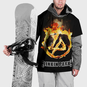 Накидка на куртку 3D с принтом Linkin Park   fire logo в Белгороде, 100% полиэстер |  | Тематика изображения на принте: 