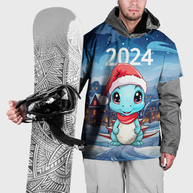 Накидка на куртку 3D с принтом Дракон   снежинок в Кировске, 100% полиэстер |  | 