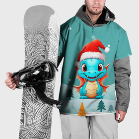 Накидка на куртку 3D с принтом Дракон снежинок в Кировске, 100% полиэстер |  | 