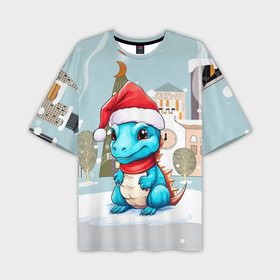 Мужская футболка oversize 3D с принтом Северный дракон ,  |  | 