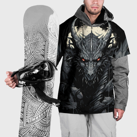 Накидка на куртку 3D с принтом Дракон магических снежинок в Кировске, 100% полиэстер |  | 