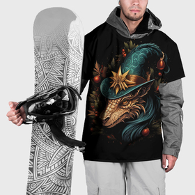 Накидка на куртку 3D с принтом Дракон зимних бурь в Екатеринбурге, 100% полиэстер |  | 