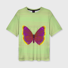 Женская футболка oversize 3D с принтом Бабочка траурница ,  |  | 
