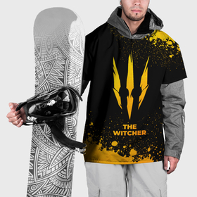 Накидка на куртку 3D с принтом The Witcher   gold gradient в Курске, 100% полиэстер |  | Тематика изображения на принте: 