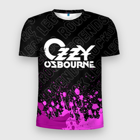 Мужская футболка 3D Slim с принтом Ozzy Osbourne rock legends посередине в Кировске, 100% полиэстер с улучшенными характеристиками | приталенный силуэт, круглая горловина, широкие плечи, сужается к линии бедра | 