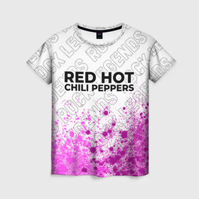 Женская футболка 3D с принтом Red Hot Chili Peppers rock legends посередине в Кировске, 100% полиэфир ( синтетическое хлопкоподобное полотно) | прямой крой, круглый вырез горловины, длина до линии бедер | 