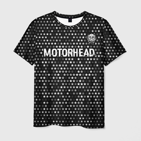 Мужская футболка 3D с принтом Motorhead glitch на темном фоне посередине в Курске, 100% полиэфир | прямой крой, круглый вырез горловины, длина до линии бедер | Тематика изображения на принте: 