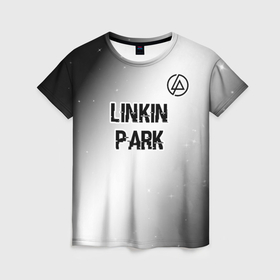 Женская футболка 3D с принтом Linkin Park glitch на светлом фоне посередине , 100% полиэфир ( синтетическое хлопкоподобное полотно) | прямой крой, круглый вырез горловины, длина до линии бедер | 