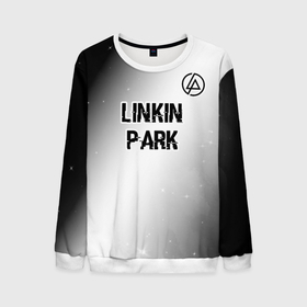 Мужской свитшот 3D с принтом Linkin Park glitch на светлом фоне посередине в Курске, 100% полиэстер с мягким внутренним слоем | круглый вырез горловины, мягкая резинка на манжетах и поясе, свободная посадка по фигуре | Тематика изображения на принте: 