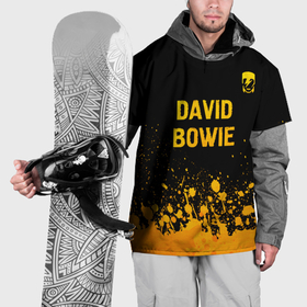 Накидка на куртку 3D с принтом David Bowie   gold gradient посередине в Тюмени, 100% полиэстер |  | Тематика изображения на принте: 