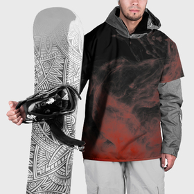 Накидка на куртку 3D с принтом Красный дым на чёрном в Тюмени, 100% полиэстер |  | Тематика изображения на принте: 