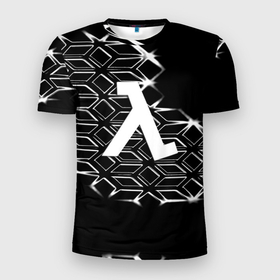 Мужская футболка 3D Slim с принтом Half life сетка города 17 в Кировске, 100% полиэстер с улучшенными характеристиками | приталенный силуэт, круглая горловина, широкие плечи, сужается к линии бедра | 