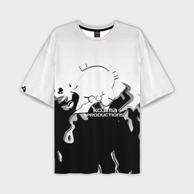Мужская футболка oversize 3D с принтом Kojima Productions black flame в Курске,  |  | Тематика изображения на принте: 
