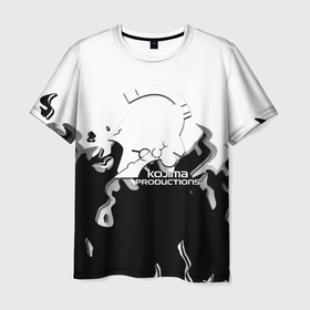 Мужская футболка 3D с принтом Kojima Productions black flame в Курске, 100% полиэфир | прямой крой, круглый вырез горловины, длина до линии бедер | Тематика изображения на принте: 