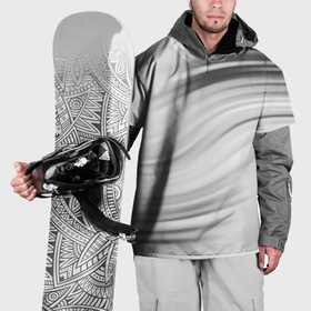 Накидка на куртку 3D с принтом Бело серый абстрактный узор дымчатый в Белгороде, 100% полиэстер |  | 