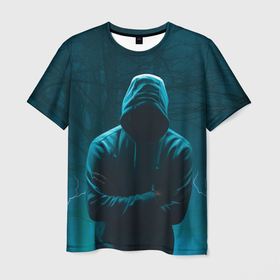 Мужская футболка 3D с принтом Монстр тьмы в Новосибирске, 100% полиэфир | прямой крой, круглый вырез горловины, длина до линии бедер | 