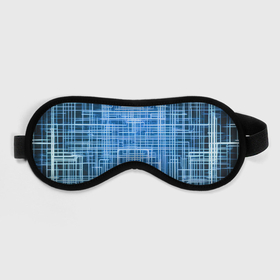 Маска для сна 3D с принтом Синие неоновые полосы киберпанк в Кировске, внешний слой — 100% полиэфир, внутренний слой — 100% хлопок, между ними — поролон |  | 