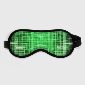 Маска для сна 3D с принтом Зелёные неоновые полосы киберпанк в Кировске, внешний слой — 100% полиэфир, внутренний слой — 100% хлопок, между ними — поролон |  | Тематика изображения на принте: 