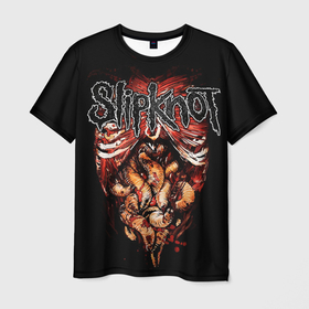 Мужская футболка 3D с принтом Slipknot   maggots , 100% полиэфир | прямой крой, круглый вырез горловины, длина до линии бедер | 