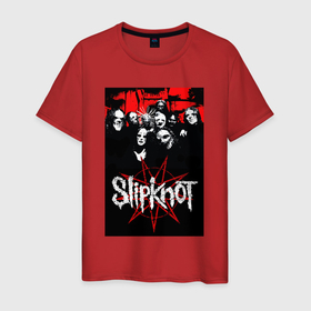 Мужская футболка хлопок с принтом Slipknot   all в Курске, 100% хлопок | прямой крой, круглый вырез горловины, длина до линии бедер, слегка спущенное плечо. | 