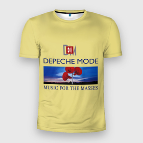 Мужская футболка 3D Slim с принтом Depeche Mode   Music For The Masses title в Кировске, 100% полиэстер с улучшенными характеристиками | приталенный силуэт, круглая горловина, широкие плечи, сужается к линии бедра | Тематика изображения на принте: 
