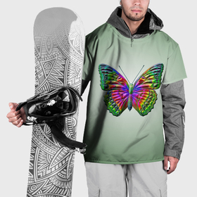 Накидка на куртку 3D с принтом Неоновая бабочка в Курске, 100% полиэстер |  | 