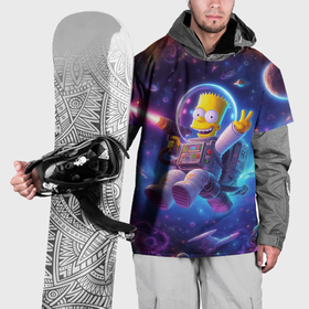 Накидка на куртку 3D с принтом Барт Симпсон с лазерным пистолетом в космосе , 100% полиэстер |  | 