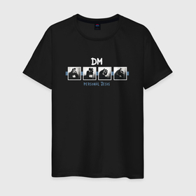 Мужская футболка хлопок с принтом Depeche Mode   Personal Jesus legendary single в Петрозаводске, 100% хлопок | прямой крой, круглый вырез горловины, длина до линии бедер, слегка спущенное плечо. | Тематика изображения на принте: 