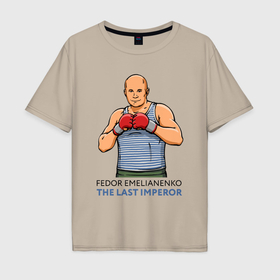 Мужская футболка хлопок Oversize с принтом Фёдор в тельняшке в Екатеринбурге, 100% хлопок | свободный крой, круглый ворот, “спинка” длиннее передней части | 