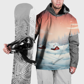 Накидка на куртку 3D с принтом Погружение в зимнюю атмосферу в Курске, 100% полиэстер |  | 
