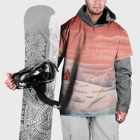 Накидка на куртку 3D с принтом Предновогодний снегопад в Санкт-Петербурге, 100% полиэстер |  | 
