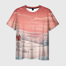 Мужская футболка 3D с принтом Предновогодний снегопад в Санкт-Петербурге, 100% полиэфир | прямой крой, круглый вырез горловины, длина до линии бедер | Тематика изображения на принте: 