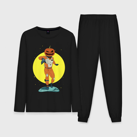 Мужская пижама с лонгсливом хлопок с принтом Space pumpkin в Курске,  |  | 
