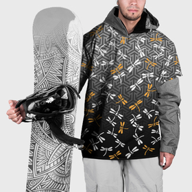 Накидка на куртку 3D с принтом Тонбо   японские стрекозы в Тюмени, 100% полиэстер |  | Тематика изображения на принте: 