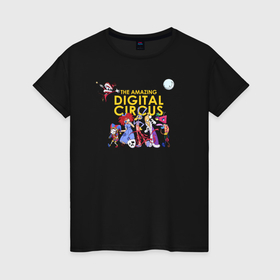 Женская футболка хлопок с принтом The Amazing Digital Circus в Санкт-Петербурге, 100% хлопок | прямой крой, круглый вырез горловины, длина до линии бедер, слегка спущенное плечо | 
