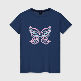 Женская футболка хлопок с принтом Крылья бабочки в Курске, 100% хлопок | прямой крой, круглый вырез горловины, длина до линии бедер, слегка спущенное плечо | 