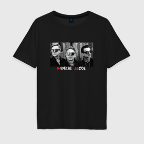 Мужская футболка хлопок Oversize с принтом Depeche Mode   Delta Machine tour band в Санкт-Петербурге, 100% хлопок | свободный крой, круглый ворот, “спинка” длиннее передней части | Тематика изображения на принте: 