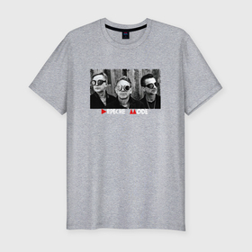 Мужская футболка хлопок Slim с принтом Depeche Mode   Delta Machine tour band в Санкт-Петербурге, 92% хлопок, 8% лайкра | приталенный силуэт, круглый вырез ворота, длина до линии бедра, короткий рукав | Тематика изображения на принте: 